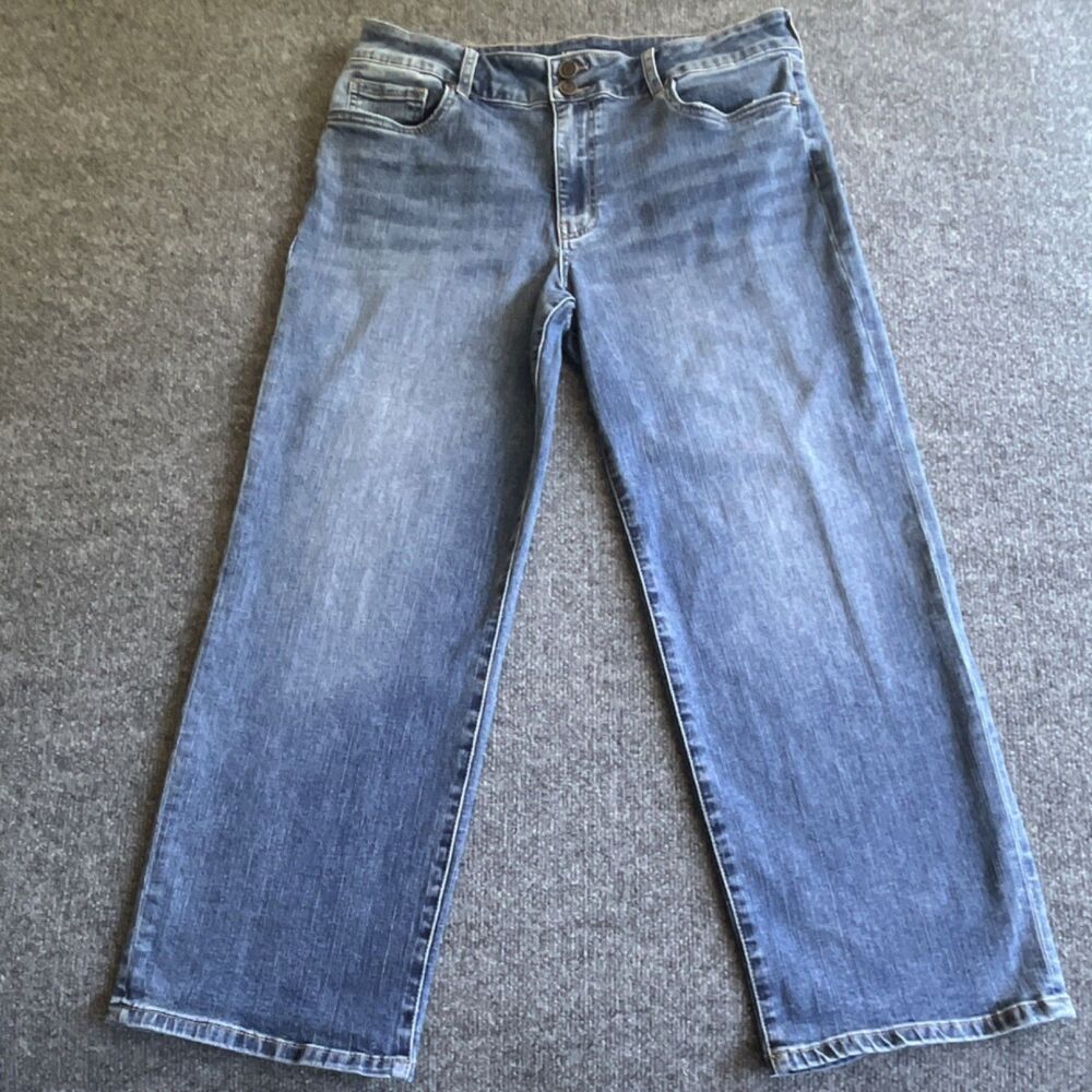 KUT from the Kloth Lucy High Rise Wide-Leg Jeans 12 Blue Medium Wash Stretch
